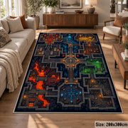 Colorful Dungeon Maze Area Rug shown in room setting, view 7