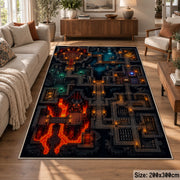 Glowing Dungeon Map Area Rug shown in room setting, view 7