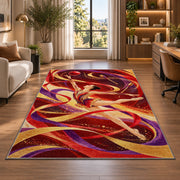 Rhythmic Gymnastics Ball Rug in a living room with a desk and large windows