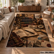 Writer's Desk Vintage Book Area Rug shown in room setting, view 7
