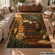 Cat on Antique Books Area Rug shown in room setting, view 7