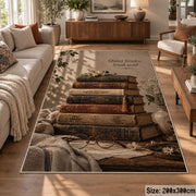 Weathered Books Floral Area Rug shown in room setting, view 7