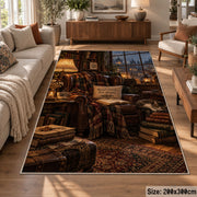 Rustic Library Desk Area Rug shown in room setting, view 7