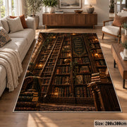Floor-to-Ceiling Bookshelves Area Rug shown in room setting, view 7