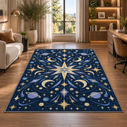 Navy Celestial Star Rug, Moon and Gold Star Area Carpet for Kids Bedroom and Dreamy Room Decor - image 7
