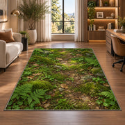 Mossy Forest Floor Rug, Green Woodland Nature Area Carpet for Bedroom and Cozy Reading Nook Decor - image 7