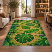 Green Tropical Leaf Path Rug, Botanical Garden Area Carpet for Kids Bedroom and Living Room Decor - image 7