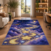 Golden Moonlit Star Trail Rug, room view 7