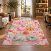 Pink Garden Shapes Rug, room view 7
