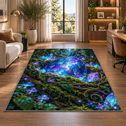 Glowing Blue Forest Stream Rug, room view 7