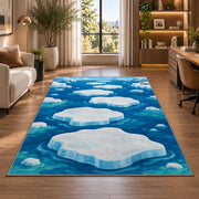 White Cloud Trail Blue Sky Rug, room view 7