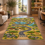 Green Countryside Road Rug, room view 7