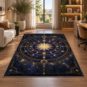 Golden Celestial Circle Rug, room view 7
