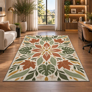 Terracotta Floral Leaves Rug, room view 7