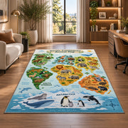 Animal World Map Rug, room view 7
