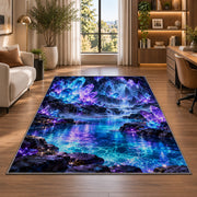 Neon Cosmic Clouds Rug, room view 7