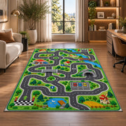 Green City Road Network Rug, Printed Area Carpet for Kids Bedroom and Cozy Living Room Decor - image 7