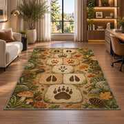 Woodland Paw Trail Rug, Printed Area Carpet for Kids Bedroom and Cozy Living Room Decor - image 7