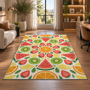 Bright Fruit Medallion Rug, Printed Area Carpet for Kids Bedroom and Cozy Living Room Decor - image 7