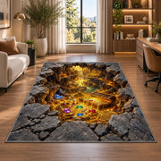 Golden Stone Vortex Rug, Printed Area Carpet for Kids Bedroom and Cozy Living Room Decor - image 7