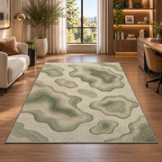 Organic Pebble Area Rug, Sage Green Abstract Stone Pattern Rug, Calm Modern Room Decor - Image 7