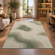 Abstract Pebble Area Rug, Sage Green Organic Shapes Rug, Soft Neutral Modern Room Decor - Image 7