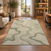Abstract Wavy Line Area Rug, Sage Green Flowing Pattern Rug, Modern Organic Room Decor - Image 7