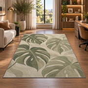 Monstera Leaf Area Rug, Sage Green Tropical Botanical Rug, Soft Neutral Room Decor - Image 7