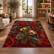 Sleigh Bells and Ribbon rug in a living room with a desk and large windows