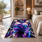 Sparkle Galaxy Bowling Ball Rug in a bedroom with an arched window