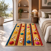Bowling Alley Top View Rug in a bedroom with an arched window