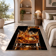 Pouring Whiskey Rug in a bedroom with an arched window