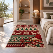 Nordic Knit Pattern Rug in a bedroom with an arched window