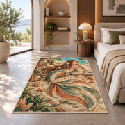 Boho Mermaid Rug in a bedroom with an arched window