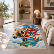 Teddy Bear Pilot Rug in a bedroom with an arched window