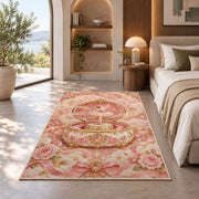 Ballerina music box rug in a bedroom with an arched window