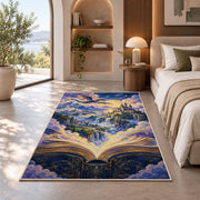 Fantasy World from a Book rug in a bedroom with an arched window