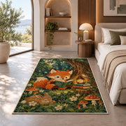 Fox Cub Reading rug in a bedroom with an arched window