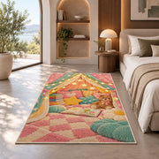 Kids Reading Tent rug in a bedroom with an arched window