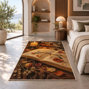 Reading Glasses and Candlelight rug in a bedroom with an arched window