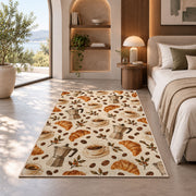 Coffee Shop Pattern rug in a bedroom with an arched window