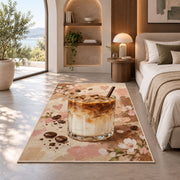 Layered Iced Latte rug in a bedroom with an arched window