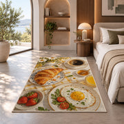 Breakfast Coffee Table rug in a bedroom with an arched window