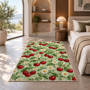 Cherry and Daisy Rug in a bedroom with an arched window