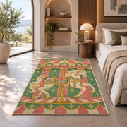 Carousel Horse Rug in a bedroom with an arched window