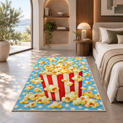 Popcorn Box Rug in a bedroom with an arched window