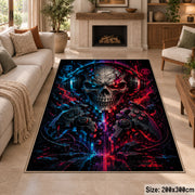 Neon Skull Fantasy Area Rug shown in room setting, view 8