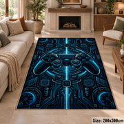 Blue Circuit Controller Area Rug shown in room setting, view 8