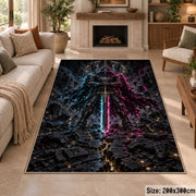 Glowing Fantasy Blade Area Rug shown in room setting, view 8