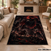 Crimson Dragon Fantasy Area Rug shown in room setting, view 8